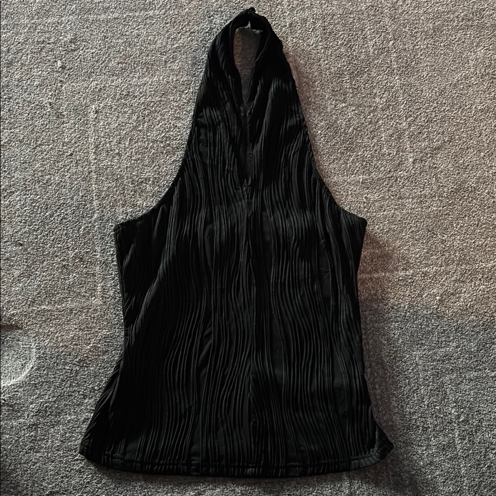 Black Ribbed Halter Top